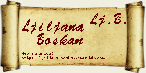 Ljiljana Boškan vizit kartica
